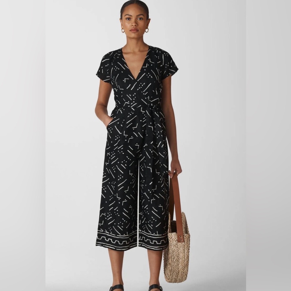 Whistles Black and White Patterned Jumpsuit